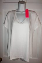 NWT LILLY PULITZER RESORT WHITE HALEE V-NECK TOP XXL - $904.04 MXN