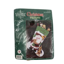 Bucilla Gallery of Stitches &quot;A Salute to Christmas&quot; 15&quot; Stocking Kit #33048 Vtg - £13.36 GBP