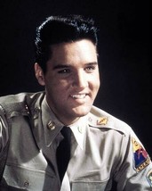 Elvis Presley smiling publicity portrait in Army shirt G.I. Blues 1960 8x10 - £8.69 GBP