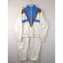 Vintage Adidas Full-Zip Tracksuit White Blue Unisex Size See Measurements - £66.91 GBP