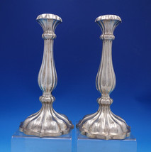 Austrian .812 Silver Candlestick Pair Fluted Design by CS - Vienna 1863 #7068 - £593.68 GBP