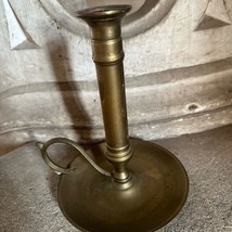Vintage French Brass Candle Holder with Wide Base and Handle from Loire ... - $639.35 MXN