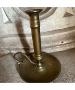 Vintage French Brass Candle Holder with Wide Base and Handle from Loire ... - $631.37 MXN