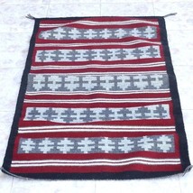 Native American Navajo Wide Ruins Banded Pattern Wool Rug 28&quot; x 44&quot; Hand... - £631.50 GBP