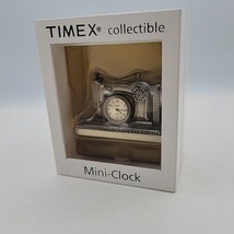 Timex Miniature Sewing Machine Quartz Mini Clock Pewter New Battery with Box - $28.04