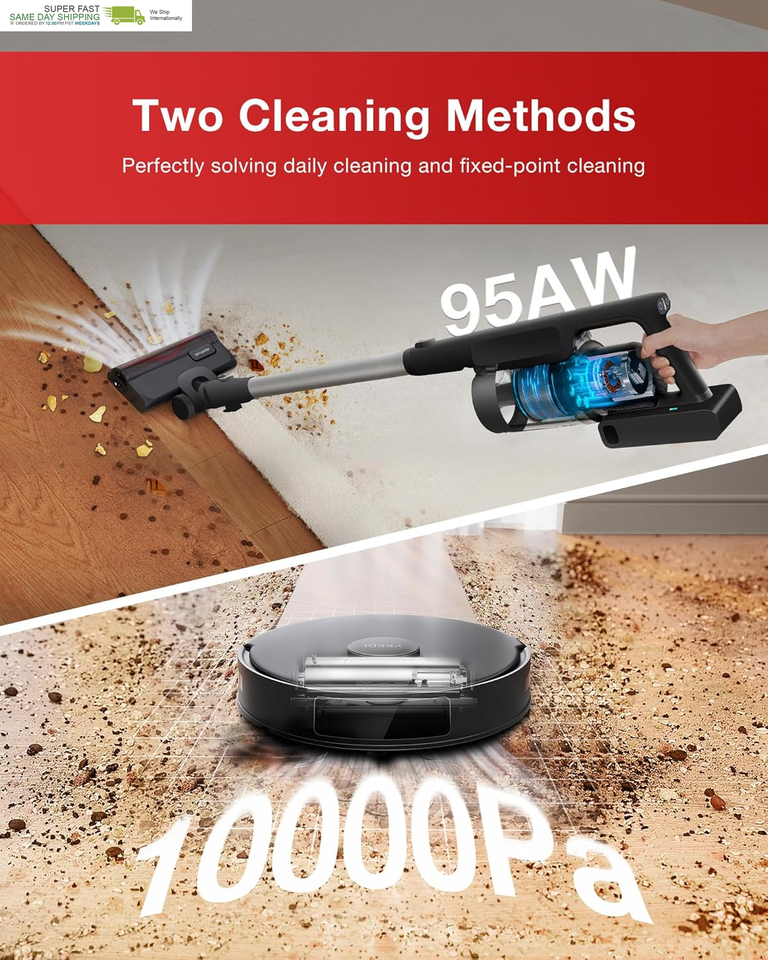 Cordless Stick Vacuum & Robot & Mopping, All-In-One Cleaning Combot, with Dual A Item image 6