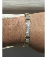 Men&#39;s 7.52CT Simulated Diamond 925 Sterling Silver Link Tennis Bracelet - $407.03 CAD