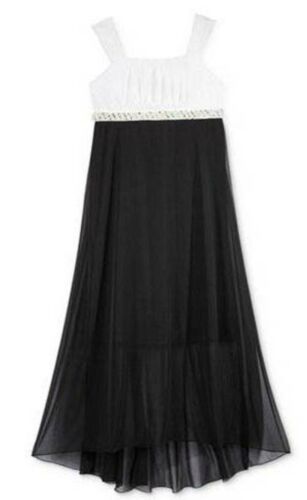 Primary image for Girls Dress Party Holiday Black White BCX Embellished Sleeveless Maxi $58-sz 16