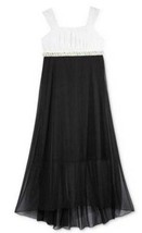 Girls Dress Party Holiday Black White BCX Embellished Sleeveless Maxi $58-sz 16 - £21.80 GBP