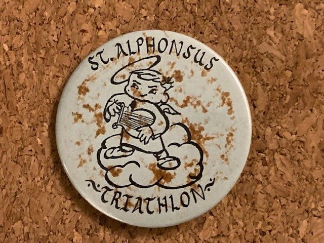Primary image for Vintage St Alphonsus Triathlon Collectible Pinback Pin 2.25"