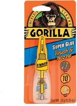 Gorilla Super Glue with Brush &amp; Nozzle Applicator, 10 Gram, Clear - $9.40