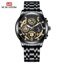 Sun Moon Star Men&#39;s Watch Hollow Calendar Men&#39;s Watch Tourbillon Luminous Quartz - £21.35 GBP