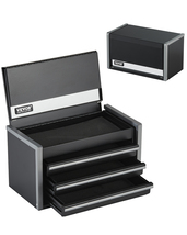 VEVOR 8.6" Metal Tool Box 3 Drawers EVA PP Feet Ball Bearing Lock Powder... - $28.99