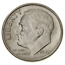 1947-S 10C Roosevelt Dime DDR Ch to Gem BU, FSH 10C 013.5 Doubled Die Reverse - £38.91 GBP