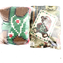 National Yarn Crafts Latch Hook Kit Holiday Bear Holding Tree Partially ... - $13.54