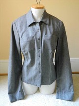 Dries Van Noten Jacket Blazer Menswear Inspired Front Button Gray Wool 40 - £111.86 GBP