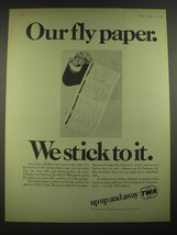 1968 TWA Airline Ad - Our fly paper. We stick to it. - £14.46 GBP