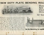 New Doty Plate Bending Rolls 1909 Magazine Ad Janesville Wisconsin  - $17.82