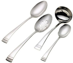 Lenox Federal Platinum Frosted 4 Piece Hostess Set 18/10 Stainless Flatware New - £58.32 GBP
