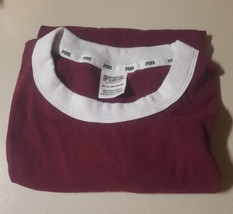 PINK Victorias Secret - burgundy short sleeve shirt - Size XSmall - £7.27 GBP