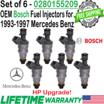 Genuine Bosch 6Pcs HP Upgrade Fuel Injectors for 1993-1997 Mercedes Benz I4 &amp; I6 - £147.30 GBP