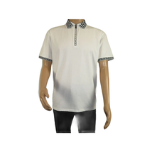 Men Sports Shirt DE-NIKO Short Sleeves Cotton Zipper Polo Shirt DBK104 White image 8