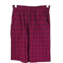 Red Plaid Shorts Gimmie International Mens Size Medium Vintage Burgundy ... - $32.52 CAD