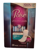 Poise Ultra Thin Pads 28 Ct Regular Length Light - New - $9.99