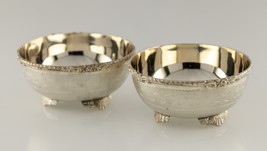 Lot De 2 Superbe Argent Sterling Pieds Boules Avec Gravé Nid D&#39;Abeille M... - £395.56 GBP