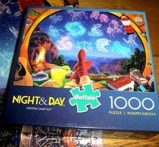 Jigsaw Puzzle 1000 Pieces Zodiac Celestial Starry Night Sky Camping Out Complete - $12.46