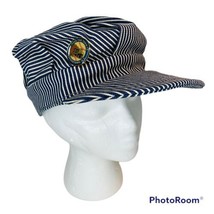 Blue White Pinstripe Engineer I Rode the Train to Cooperstown Hat Souven... - £44.92 GBP