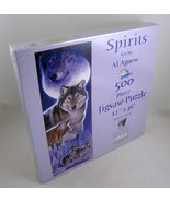 Spirits Al Agnew Wolf Wolves Moon Jigsaw Puzzle 500pc 12x36 Bringing Nat... - £10.00 GBP