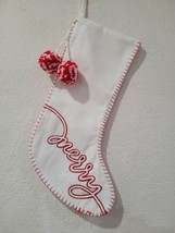 Christmas Holiday Candy Cane Peppermint Red White  Stocking 18&quot; NEW - $26.72