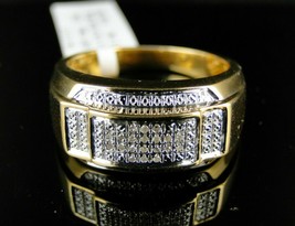 1.75Ct Round Cut Diamond Men&#39;s 14K Yellow Gold Finish Exclusive Pinky Ring Band - £123.50 GBP