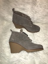 White Mountain Lambert Dark Taupe Gray Booties Wedge Lace Up Boots sz 7.5 new - £73.00 GBP