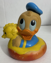 1985 Disney Rubber Donald Duck  in Sea Horse innertube Toy - £9.34 GBP