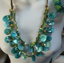 Vintage Blue/Green Shell Necklace &amp; Bracelet - $44.55