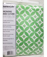 Padded Ironing Board Cover &amp; Pad (54&quot; boards) FLOWERS IN CIRCLES, green,HS - £15.02 GBP