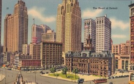 Heart of Detroit Michigan MI Skyline Postcard C50 - $2.99