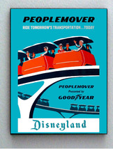 Framed Disneyland 1969 People Mover Tomorrowland Vintage Restored mini poster - £15.37 GBP
