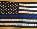3x5 USA Police Thin Blue Line Flag with Nylon Clips Memorial Law Enforce... - $14.88