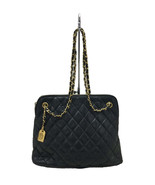 Chanel Shoulder Bag Chain Shoulder Leather Black - £2,125.31 GBP