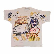 Rusty Wallace Chase Authentics Nascar AOP T-Shirt Large Miller Lite 90s Vtg - £70.07 GBP