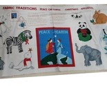 Frabic Tradition Cotton Panel Appliques Peace on Earth World Animals Pan... - $3.88