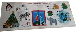 Frabic Tradition Cotton Panel Appliques Peace on Earth World Animals Panda Zebra - £3.05 GBP