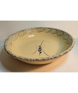Roseville Pasta Bowl 12&quot; Blue Spongeware with Wheat Pattern - $52.89 CAD