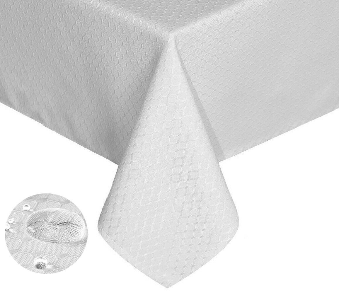 Primary image for Tektrum 60"X84" Rectangular Waffle Tablecloth-Waterproof/Spill Proof (White)