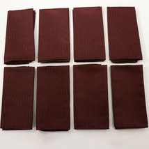Set of 8 Baycrest Cloth Napkins 20&quot; Burgundy Beige Geometric Square Poly... - £16.93 GBP