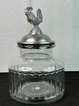 Vintage Original Walther Glass Canister w/ Rooster Metal Lid - Made in Germany - $44.55