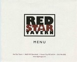 Red Star Tavern Menu NW Boardwalk Kansas City Missouri - $17.82